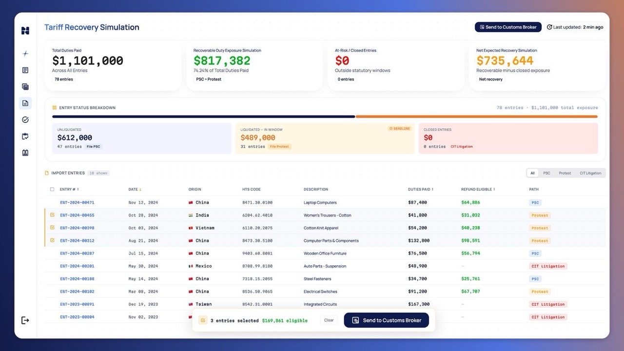 Nauta Launches Tariff Recovery Module to Help Shippers Calculate Exposure and Accelerate Refund Claims