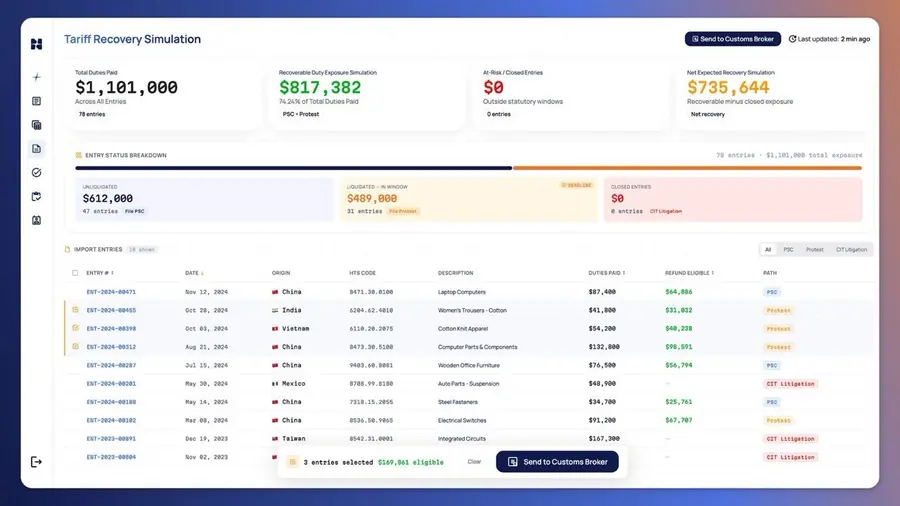 Nauta Launches Tariff Recovery Module to Help Shippers Calculate Exposure and Accelerate Refund Claims