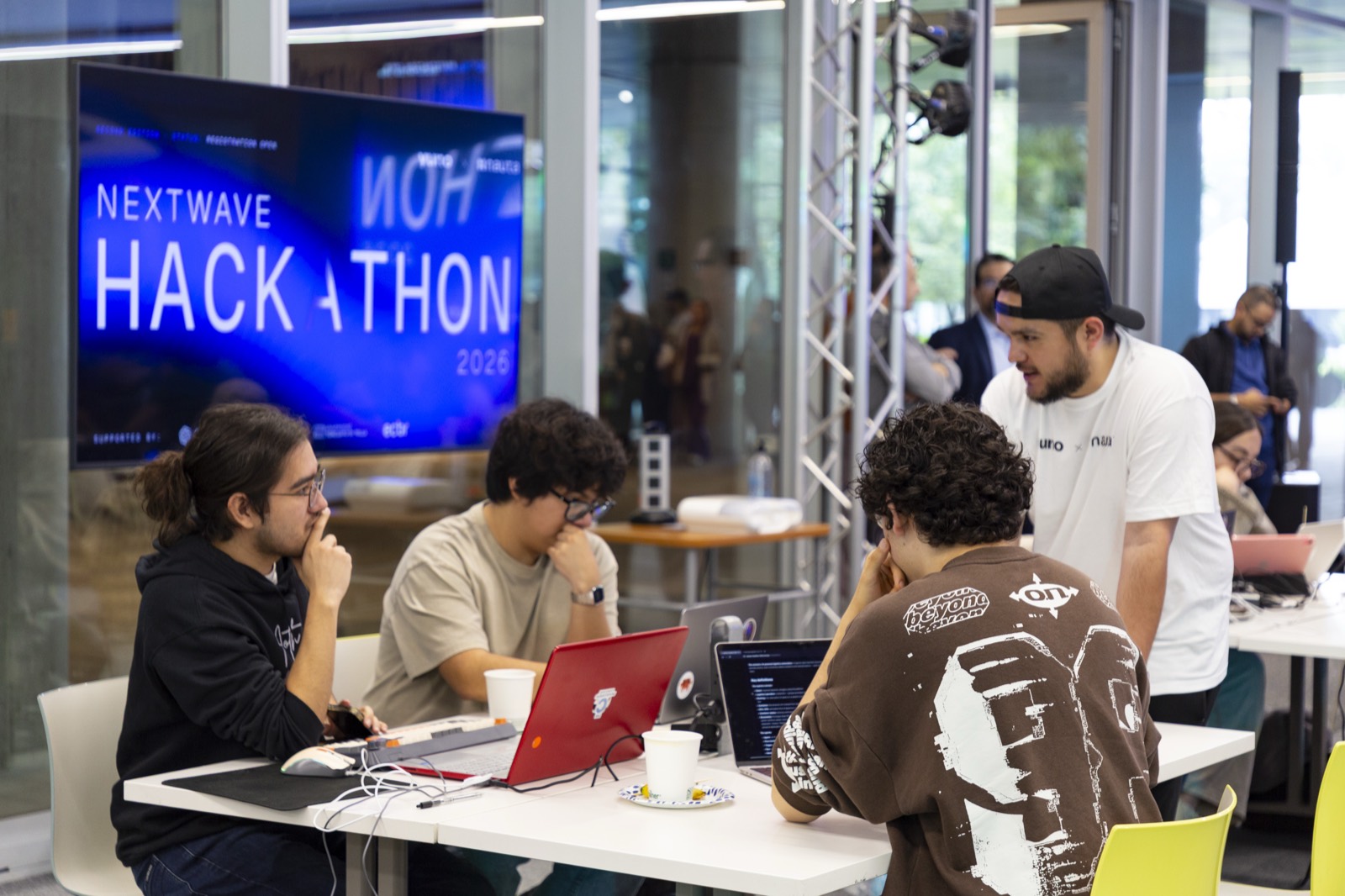Builders coding at NextWave Hackathon 2026 in Mexico City